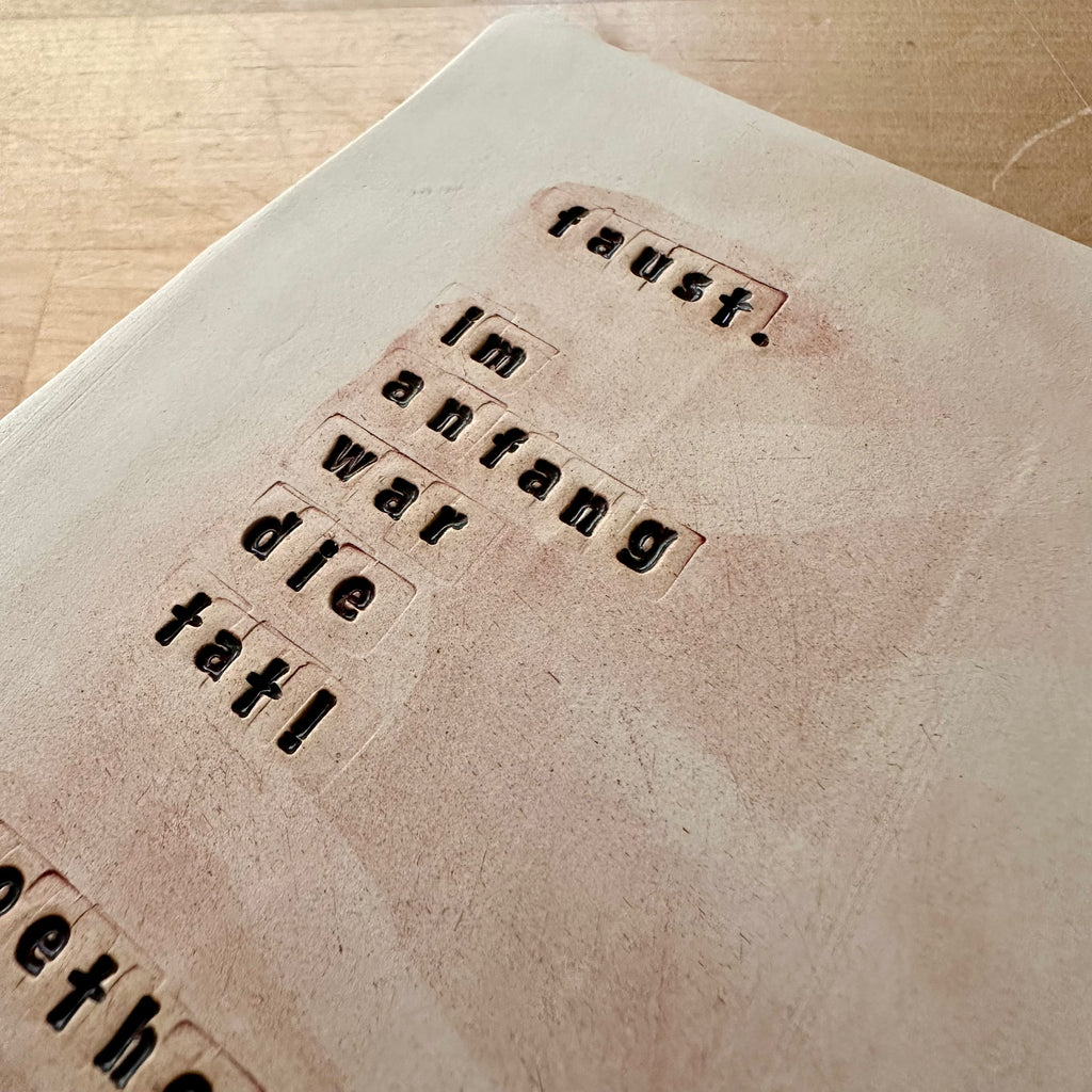 Tonplatte, faust. im anfang war die tat! goethe, faust